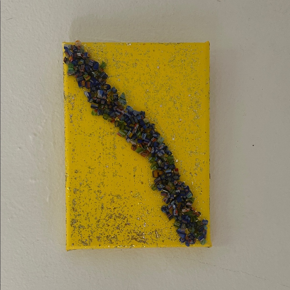 Yellow Mosaic Accent Wall Art - Contemporary Home Art